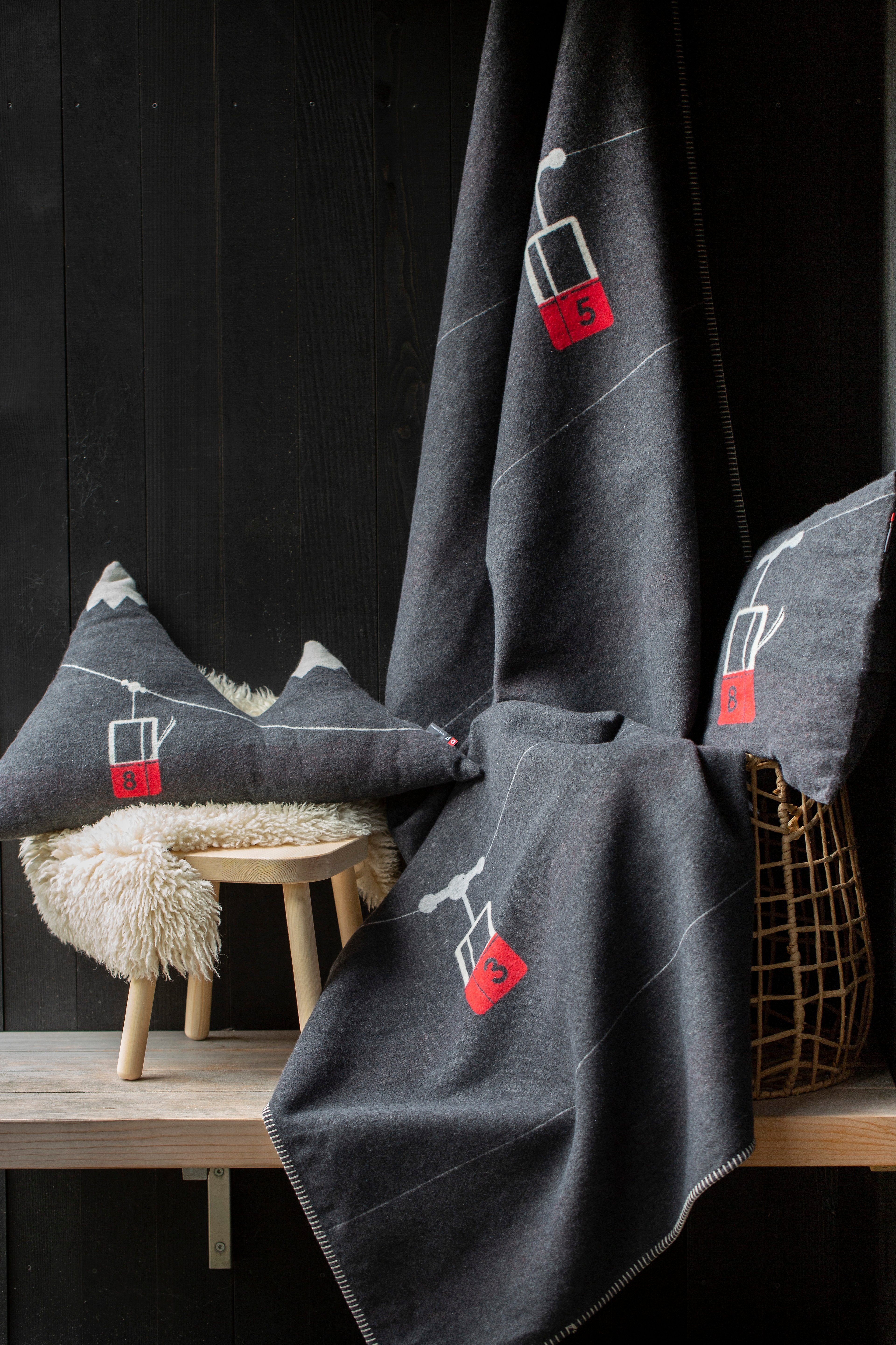 Wohndecke Sylt 'Gondeln' 140 x 200 cm Anthrazit, DAVID FUSSENEGGER günstig online kaufen