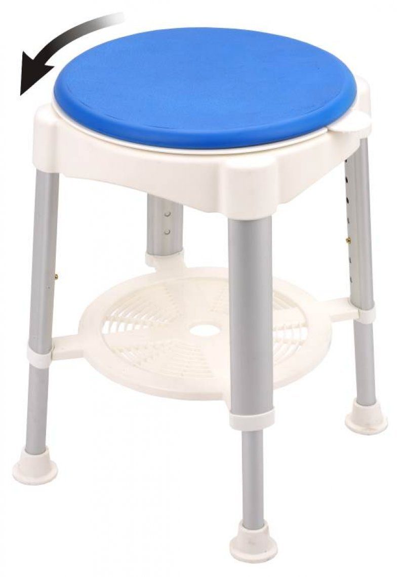 Antar Duschhocker Duschhocker rund Badehocker Duschsitz Badhocker Wannenhocker drehbar !, belastbar bis 120,00 kg, rutschfester Stand, Montage ohne Werkzeug