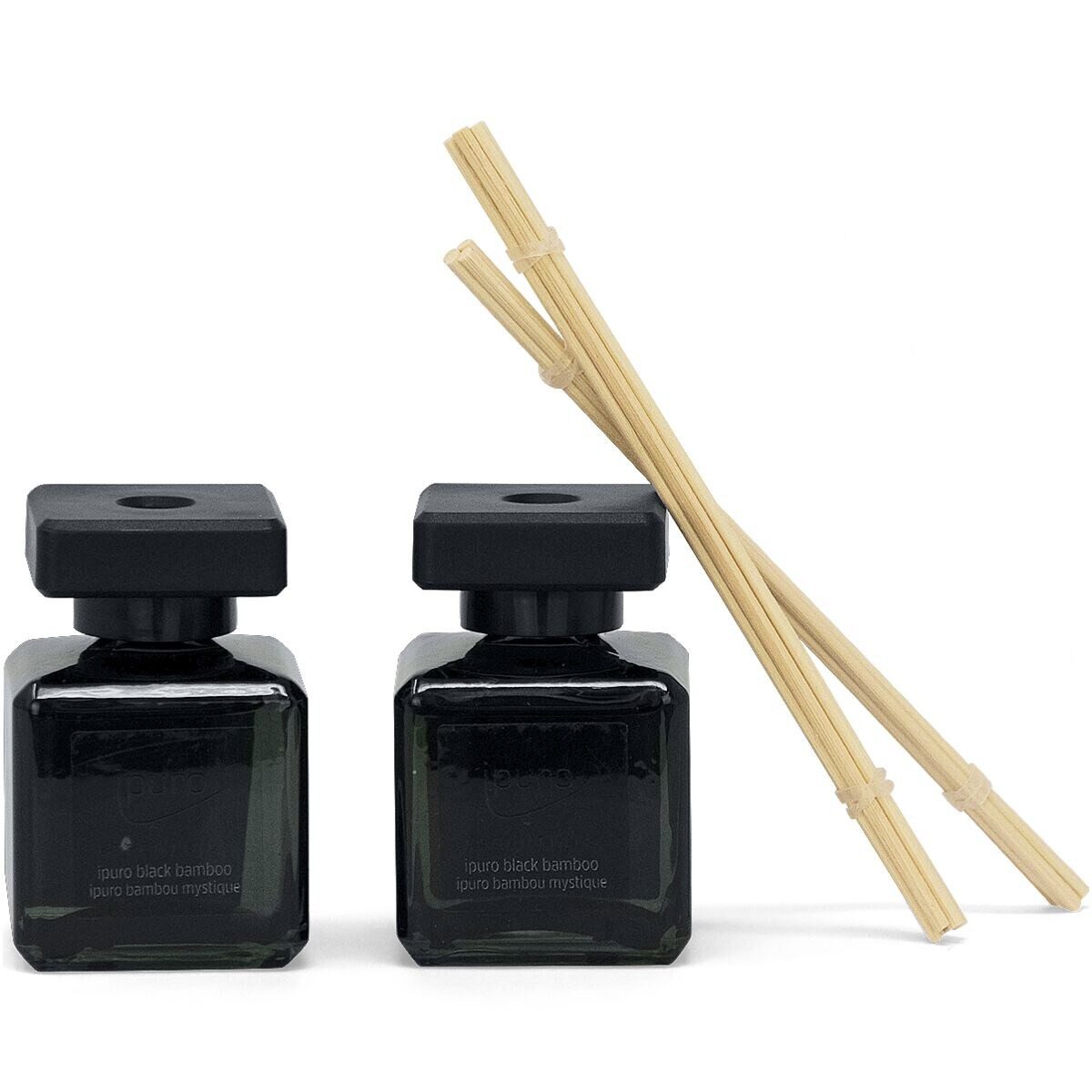 IPURO Raumduft Black Bamboo, 2x 50 ml, Glasflakon mit Rattan-Holzstäbchen