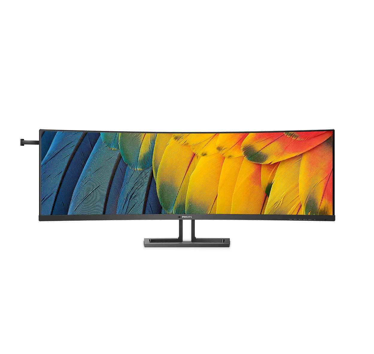 Philips 113,03cm 44,5Zoll 5120x1440 VA Curved TFT-Monitor (5120 x 1440 px, UltraWide Dual Quad HD, 4 ms Reaktionszeit, 75 Hz, VA, Curved, Lautsprecher, HDCP, HDR, Höhenverstellbar)