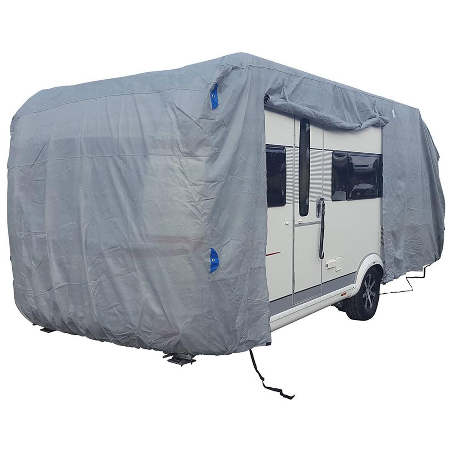 Fachhandel Plus Wohnwagenschutzhülle Premium Wohnwagenschutzhülle Caravan Abdeckung 550x250x220 cm, atmungsaktiv, UV-stabil, reißfest und schimmelresistent
