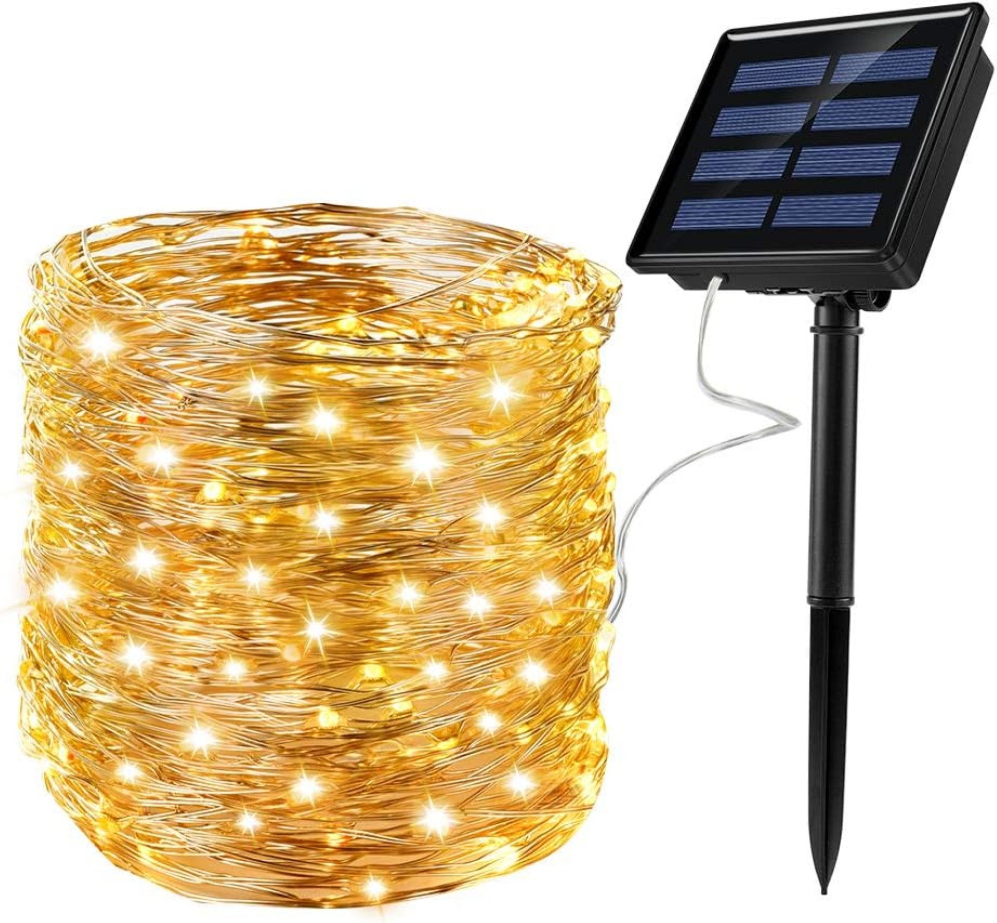 LA CUTE LED-Lichterkette Solar LED Lichterkette 120 LEDs 12m – Außen & Inne günstig online kaufen