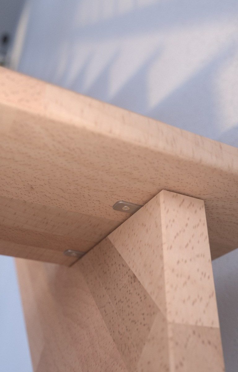 Starwood Raumspartreppe Holztreppe Lindos (Buche) in gerader Ausführung-100 cm-Holz-Holz