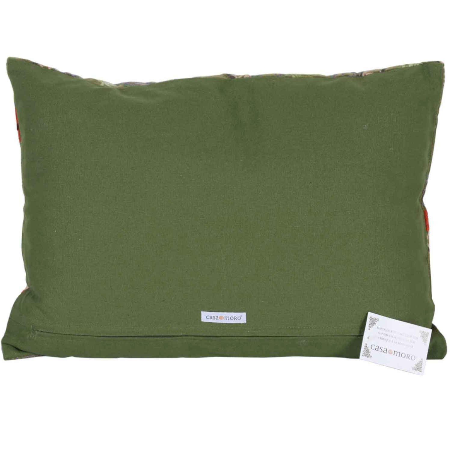 Casa Moro Dekokissen Samt Kissen Jolina 48x30 mit Blumen & Schmetterlingen bestickt, Kissenhülle mit Füllung