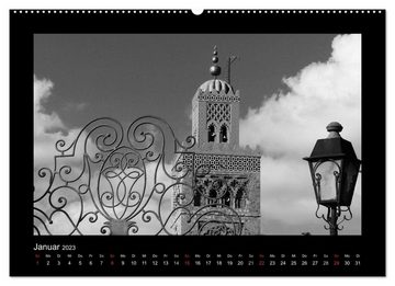 CALVENDO Wandkalender Marokko - Nostalgie in schwarz-weiss (Premium, hochwertiger DIN A2 Wandkalender 2023, Kunstdruck in Hochglanz)