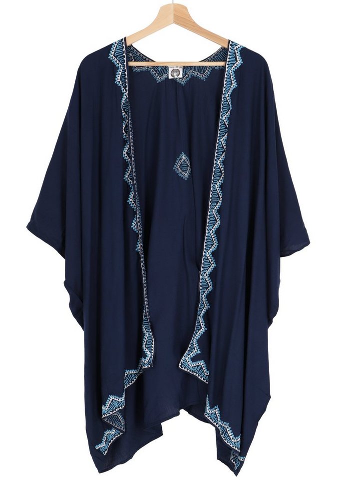Guru-Shop Kimono Kurzer bestickter Sommer Kimono, Kaftan,.., alternative  Bekleidung