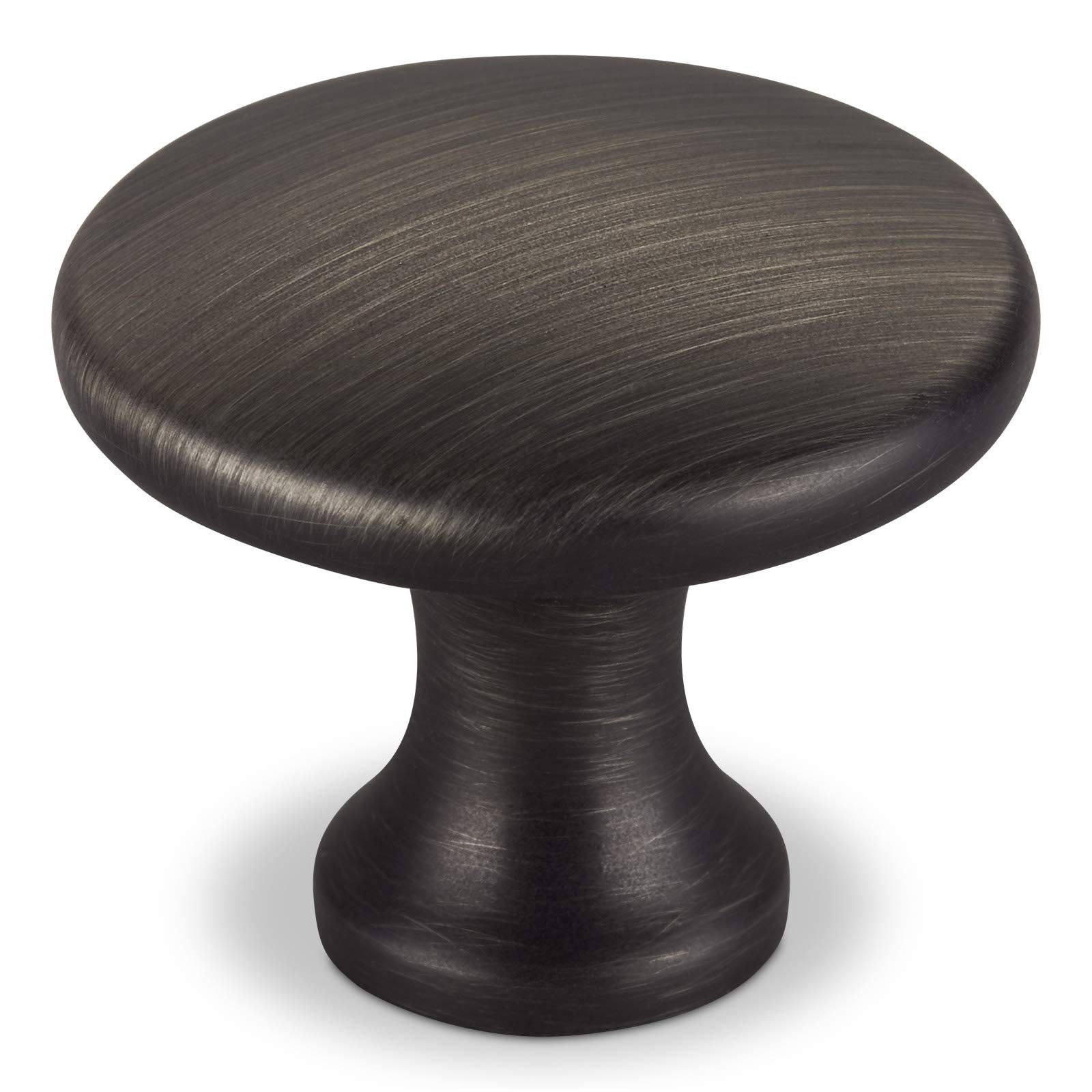 SO-TECH® Möbelknopf Schrankknopf DENISE Ø 29 mm Höhe 25 mm (1-St), Zinkdruckguss, Edelstahloptik dunkel, inkl. Befestigungsschr