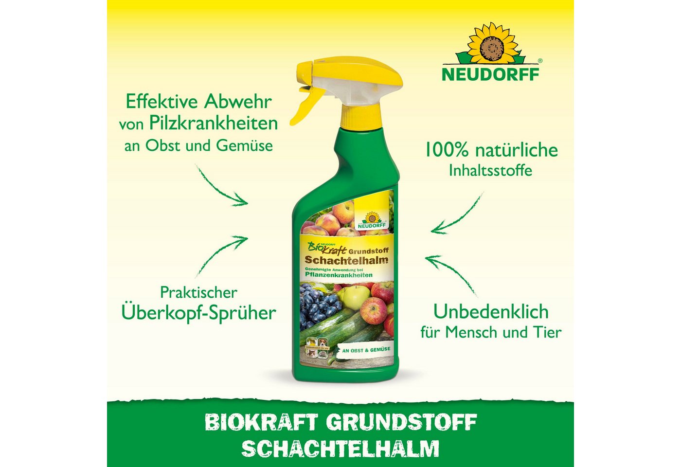 Thumbnail - Neudorff Pflanzen-Pilzfrei Neudorff BioKraft Grundstoff Schachtelhalm AF 500 ml für 50m², 0.5 l, Anwendungsfertiges Spra...