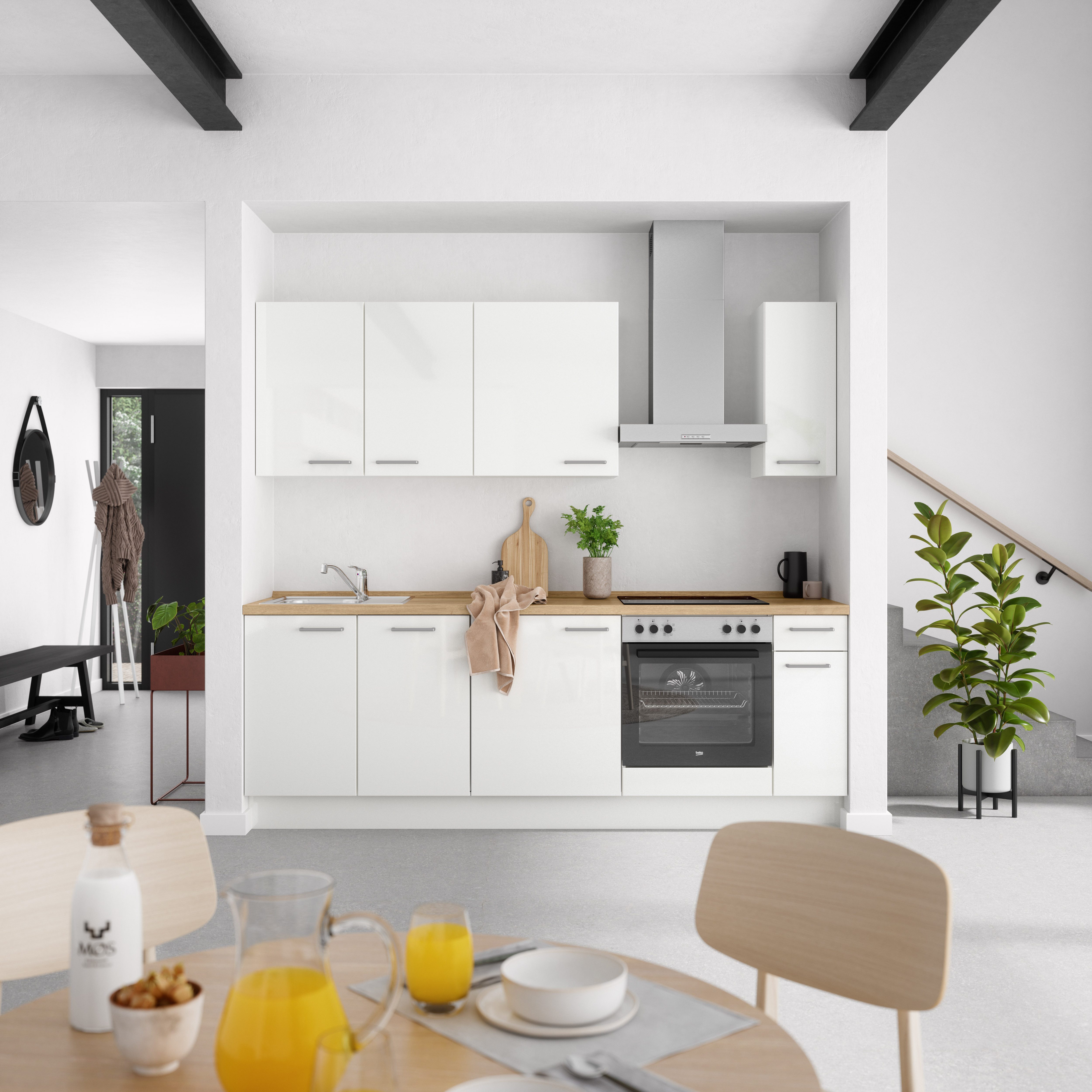 nobilia® Küchenzeile "Flash I", NEU: individuell anpassbar mit gratis Profi-Beratung, vormontiert, Breite 240 cm, Ausrichtung wählbar, wahlw. mit E-Geräten