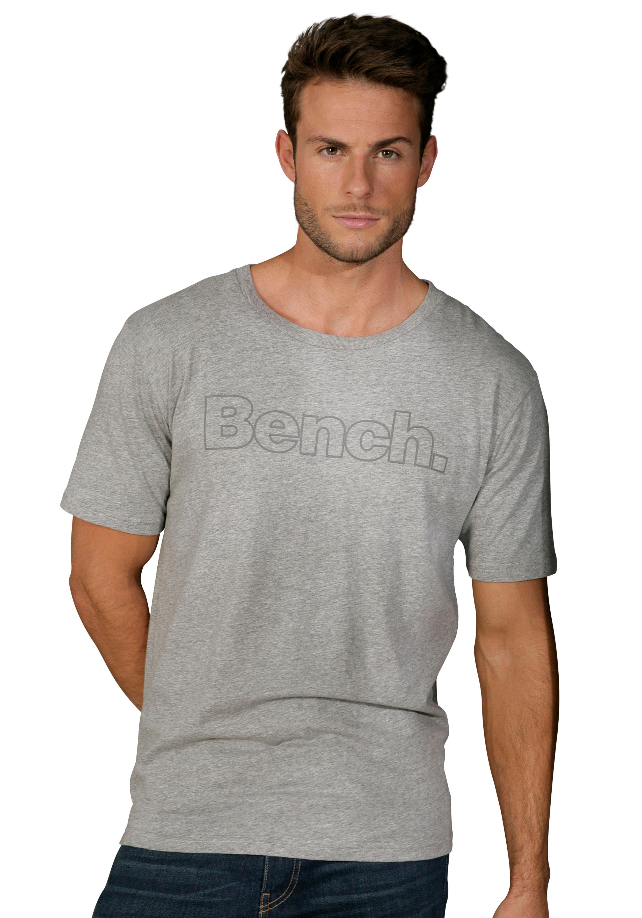 (2-tlg) Bench. Bench. mit vorn navy Print grau-meliert, Loungewear T-Shirt