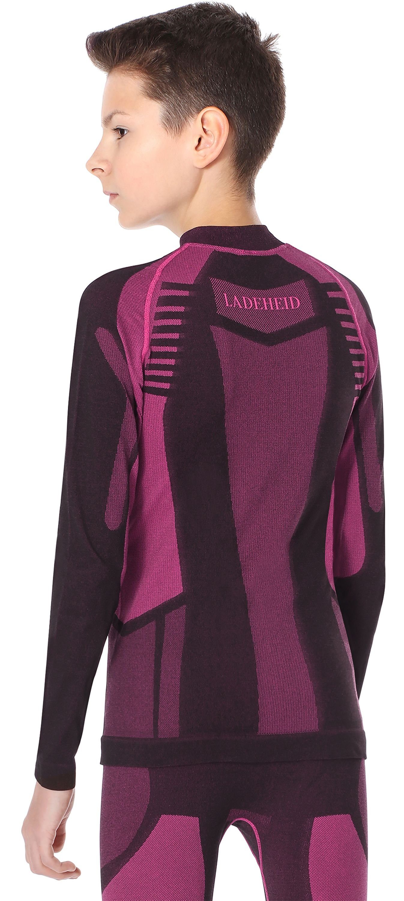 Ladeheid Funktionsunterhemd Damen Funktionsunterwäsche langarm Schwarz/Rosa Thermoaktiv Shirt