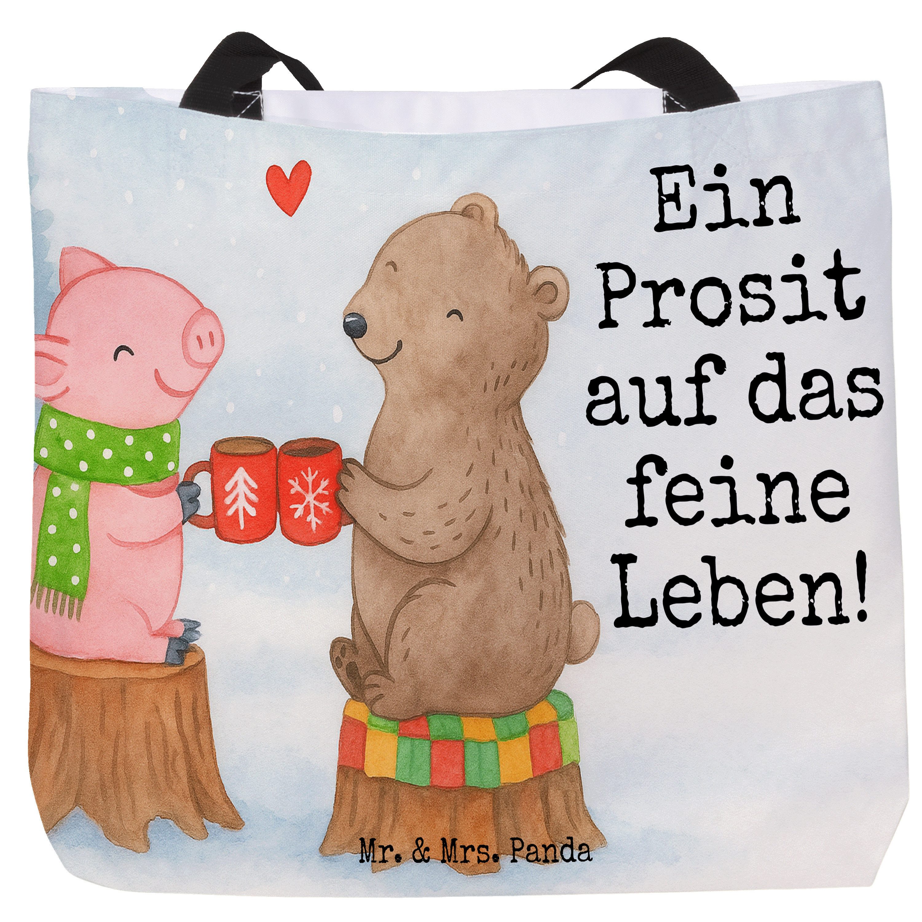 Shopper Glühschwein Sause Design, Tote Bag, Weiß, Tasche, Bag, Prost, Schwein