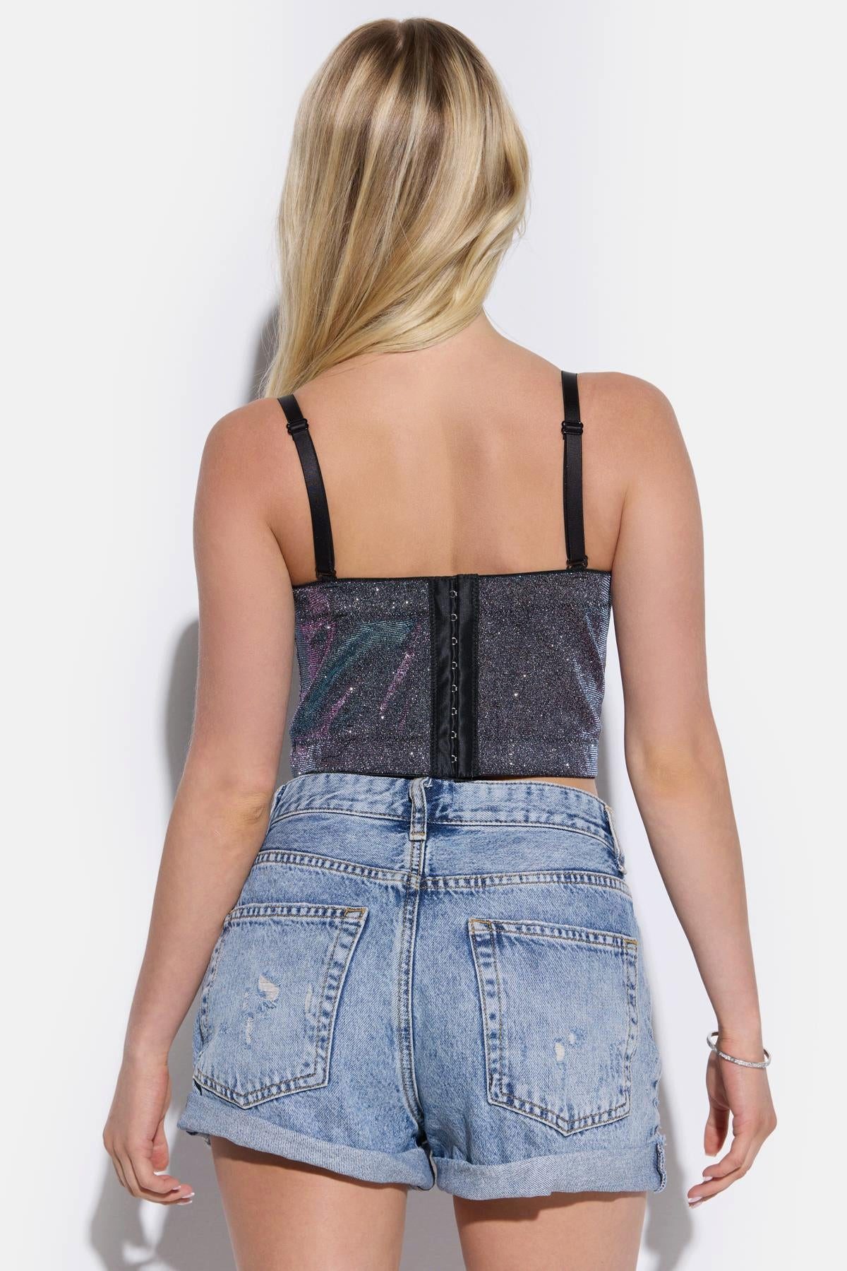 No Matter What Blusenbody Trägerkorsett-Bustier mit funkelnden Verzierungen