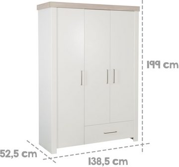 roba® Babyzimmer-Komplettset Lucy, (Set, 3-St., Gitterbett, Schrank, Wickelkommode), Made in Europe; mit Kinderbett, Schrank und Wickelkommode