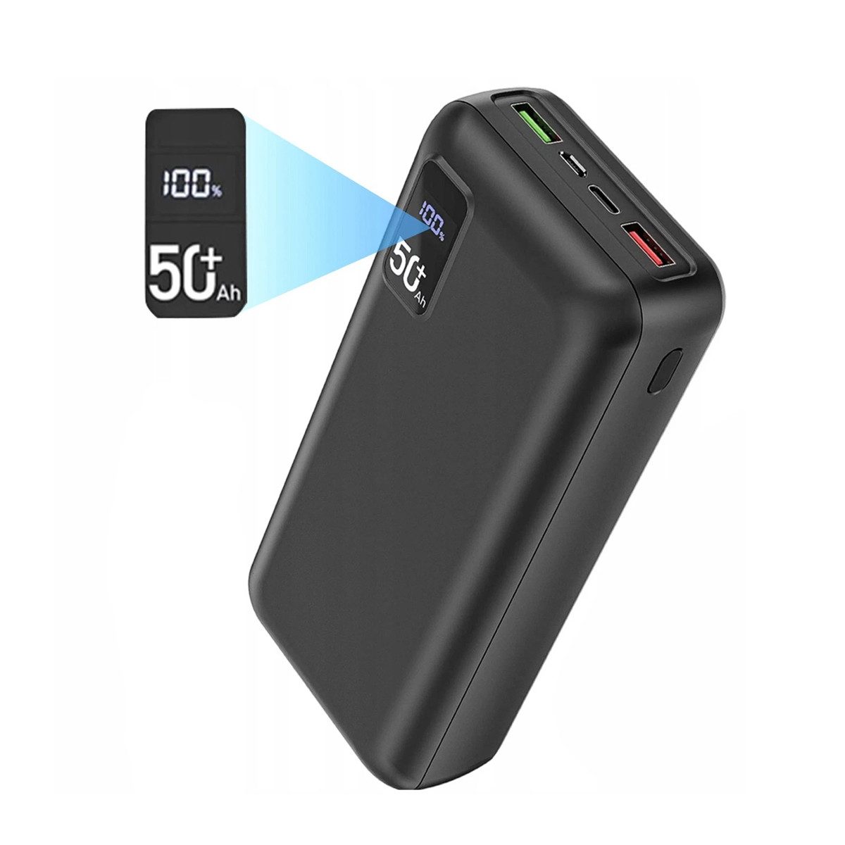 AeroAxis Powerbank 50000mAh 22,5W 4 Ports LED Display 3 Geräte gleichzeitig Powerbank powerbanks mit LED Display 50000 mAh (3,7 V), kompatibel mit iOS & Android, ideal für Camping, Reisen & Notfälle