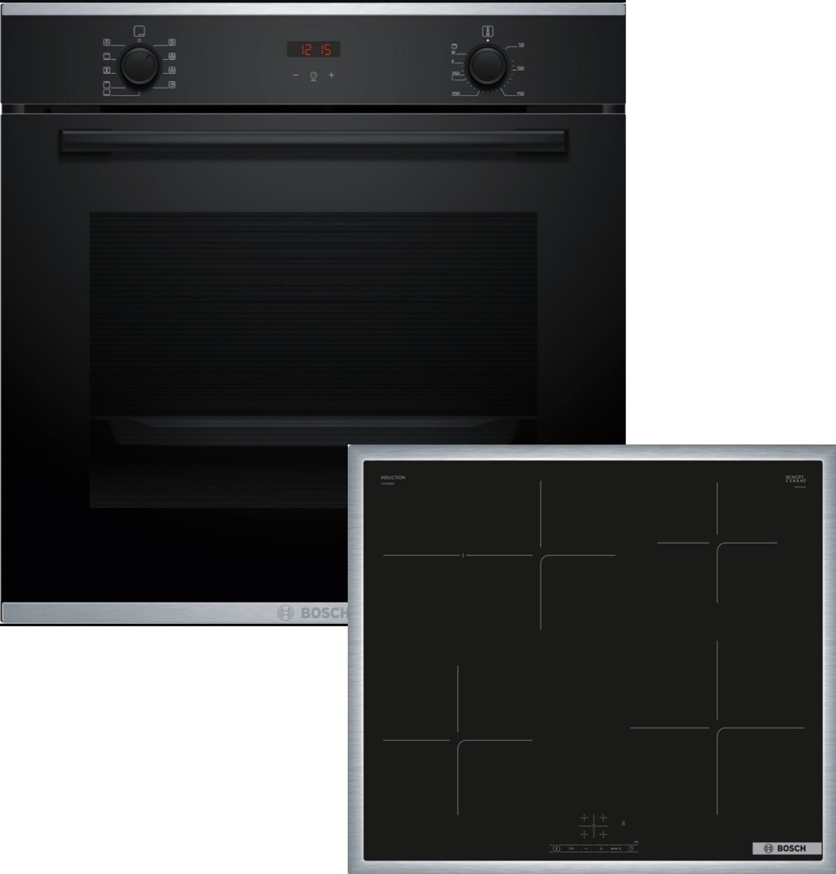 BOSCH Backofen-Set 4 HBD435FH63, mit nachrüstbar, Autostart, Halogen-Innenbeleuchtung