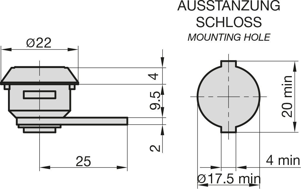 Thumbnail - BASI Schließzylinder Hebelschloss für die universelle Verwendung, (Packung), Gleichschließend, mit Klammer als Halterung