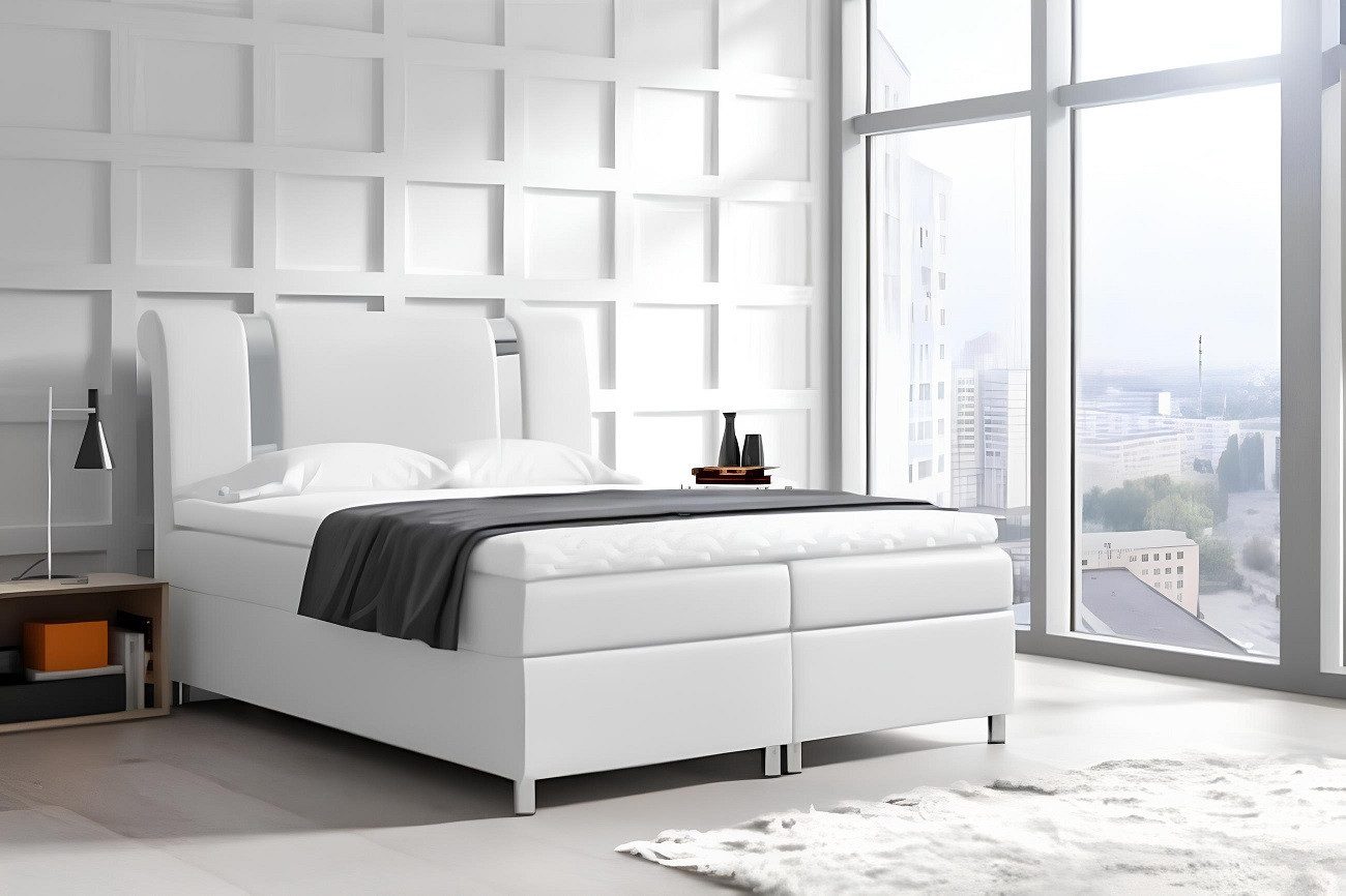 Xlmoebel Boxspringbett Neues Doppelbett mit integriertem Bettkasten (Bett), Hergestellt in Europa