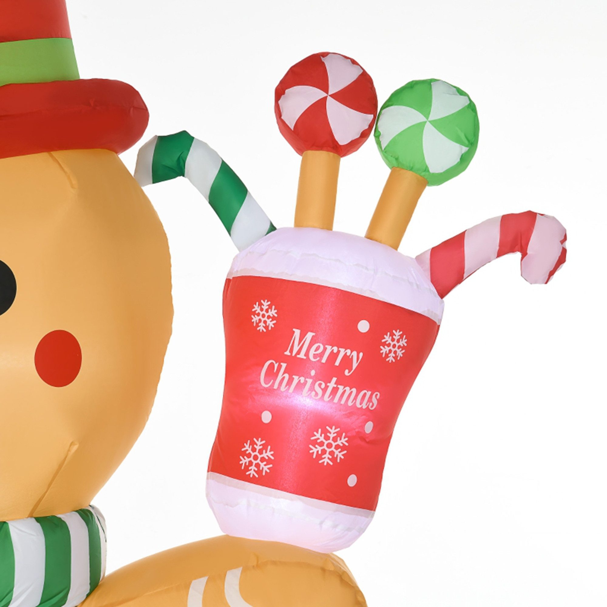 MC Star Weihnachtsfigur Aufblasbarer Lebkuchenmann, 2,35 m, mit LED-Lichter günstig online kaufen