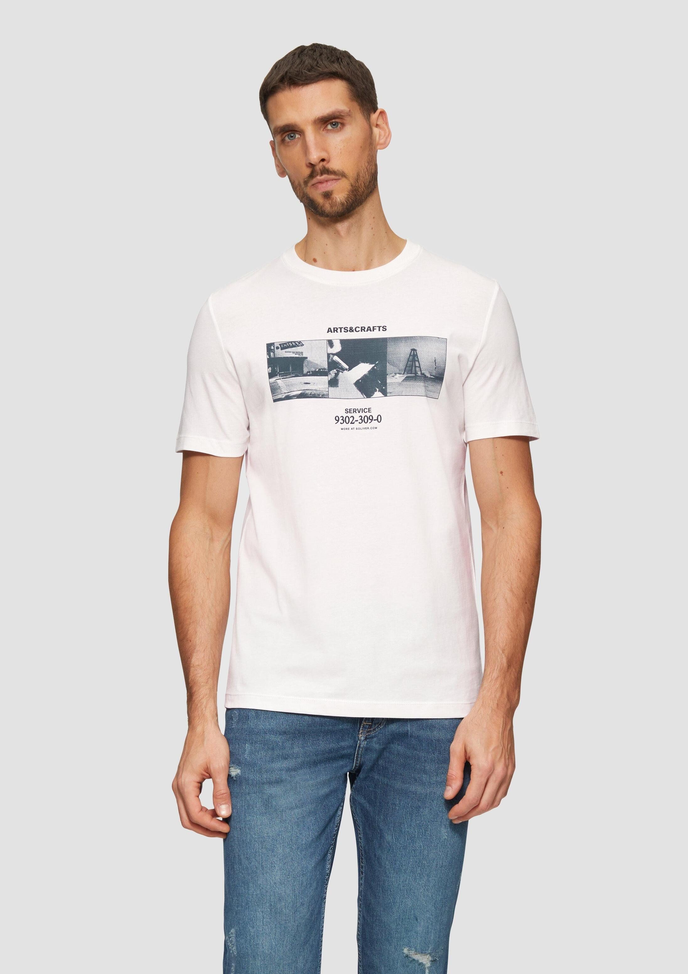 s.Oliver Kurzarmshirt T-Shirt T-Shirt mit Crew Neck und Frontprint
