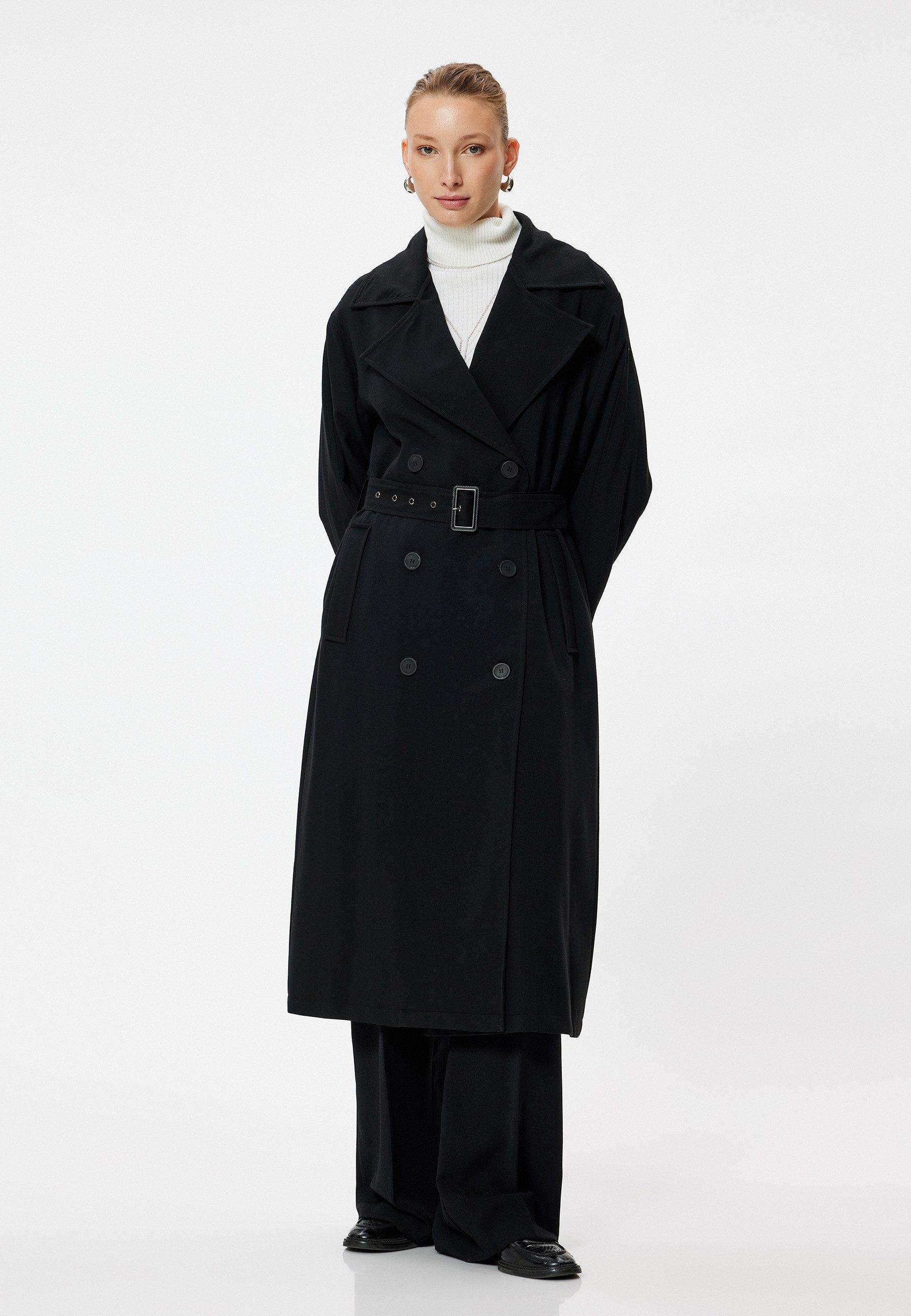 Koton Trenchcoat Regular Mit Bauchgurt