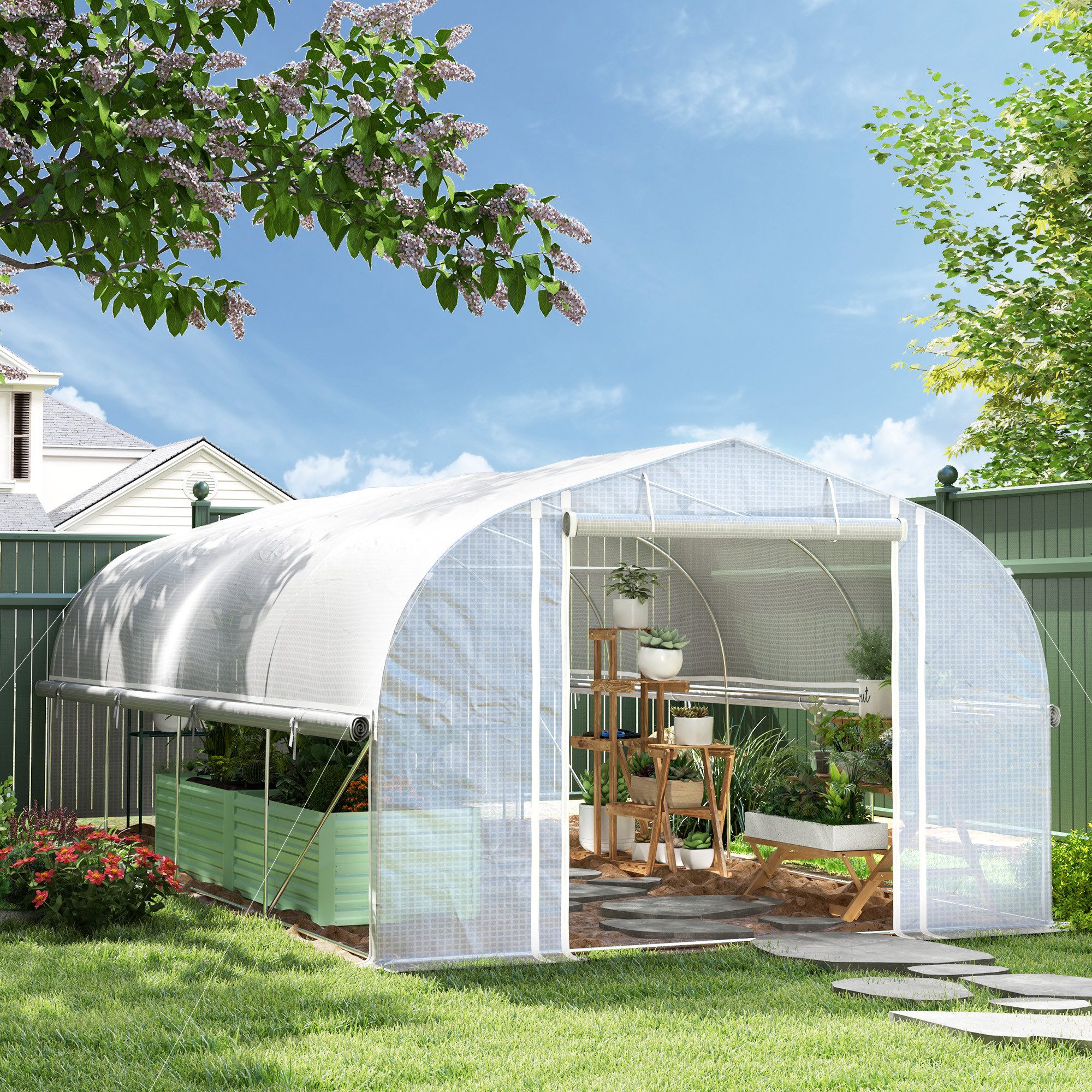 Outsunny Foliengewächshaus 6 x 3 x 2 m ...