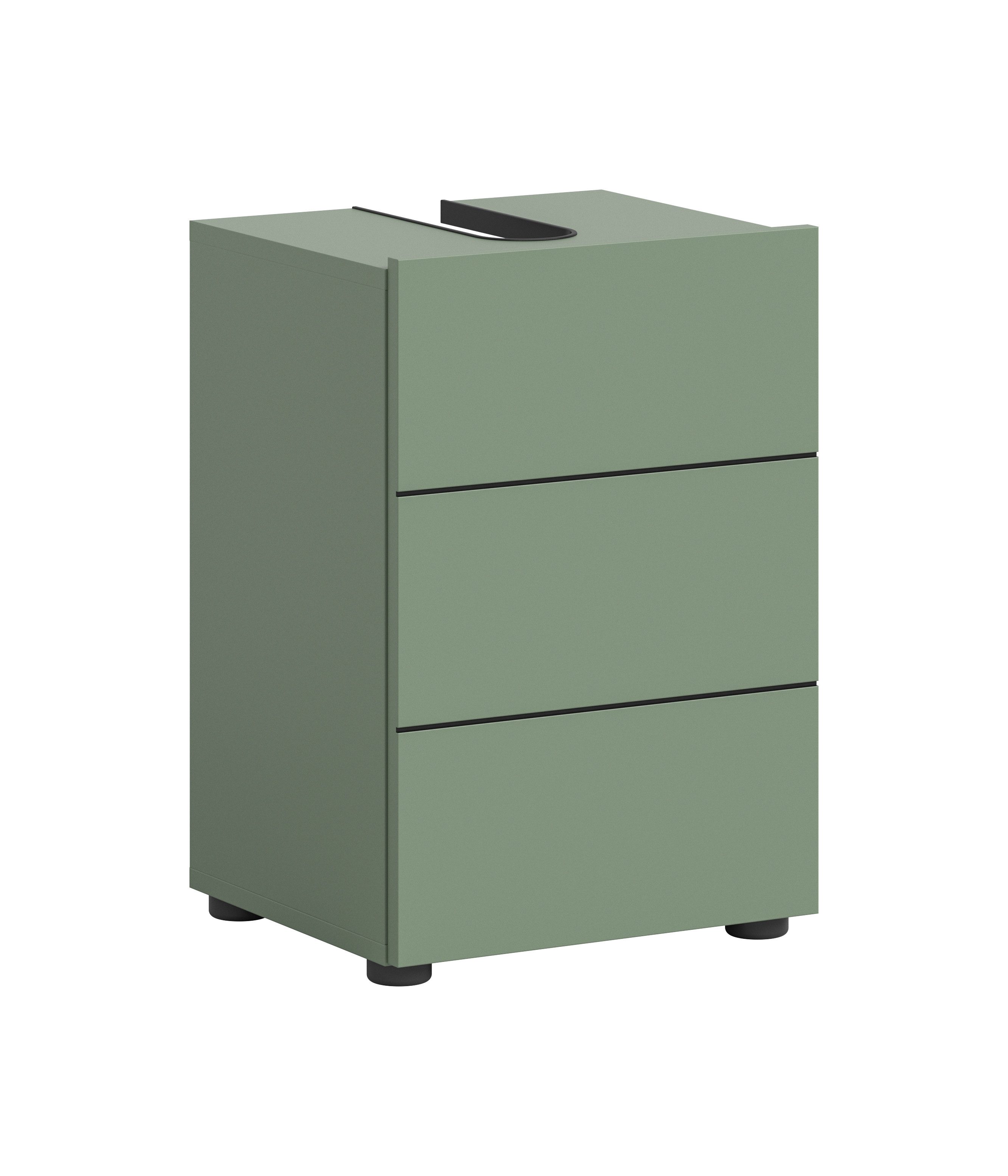 furnling Waschbeckenunterschrank Vera Bad Unterschrank mit pflegeleichter MDF Front & Siphon Ausschnitt