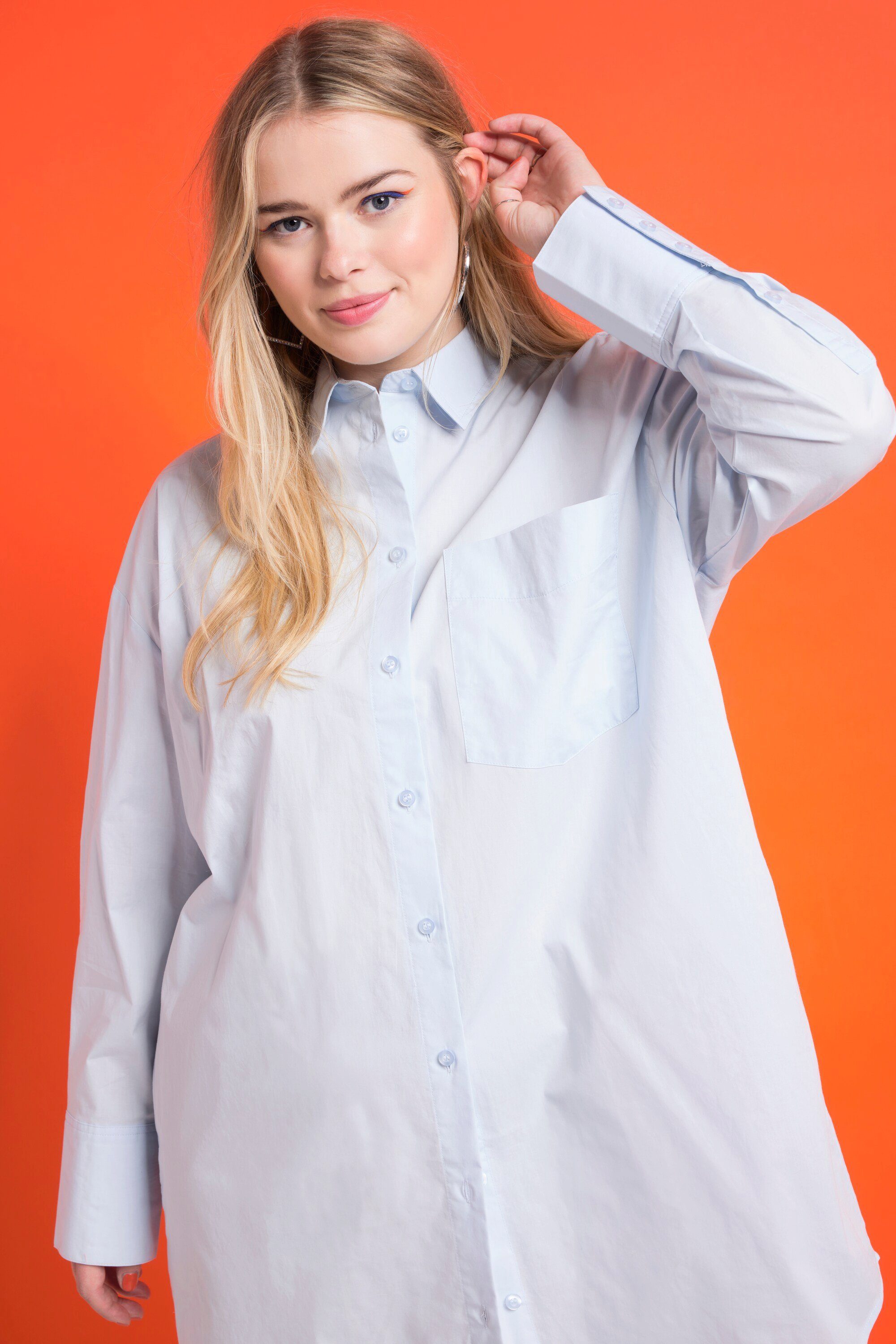 Studio Untold Hemdbluse Hemdbluse oversized Knopfleiste Hemdkragen