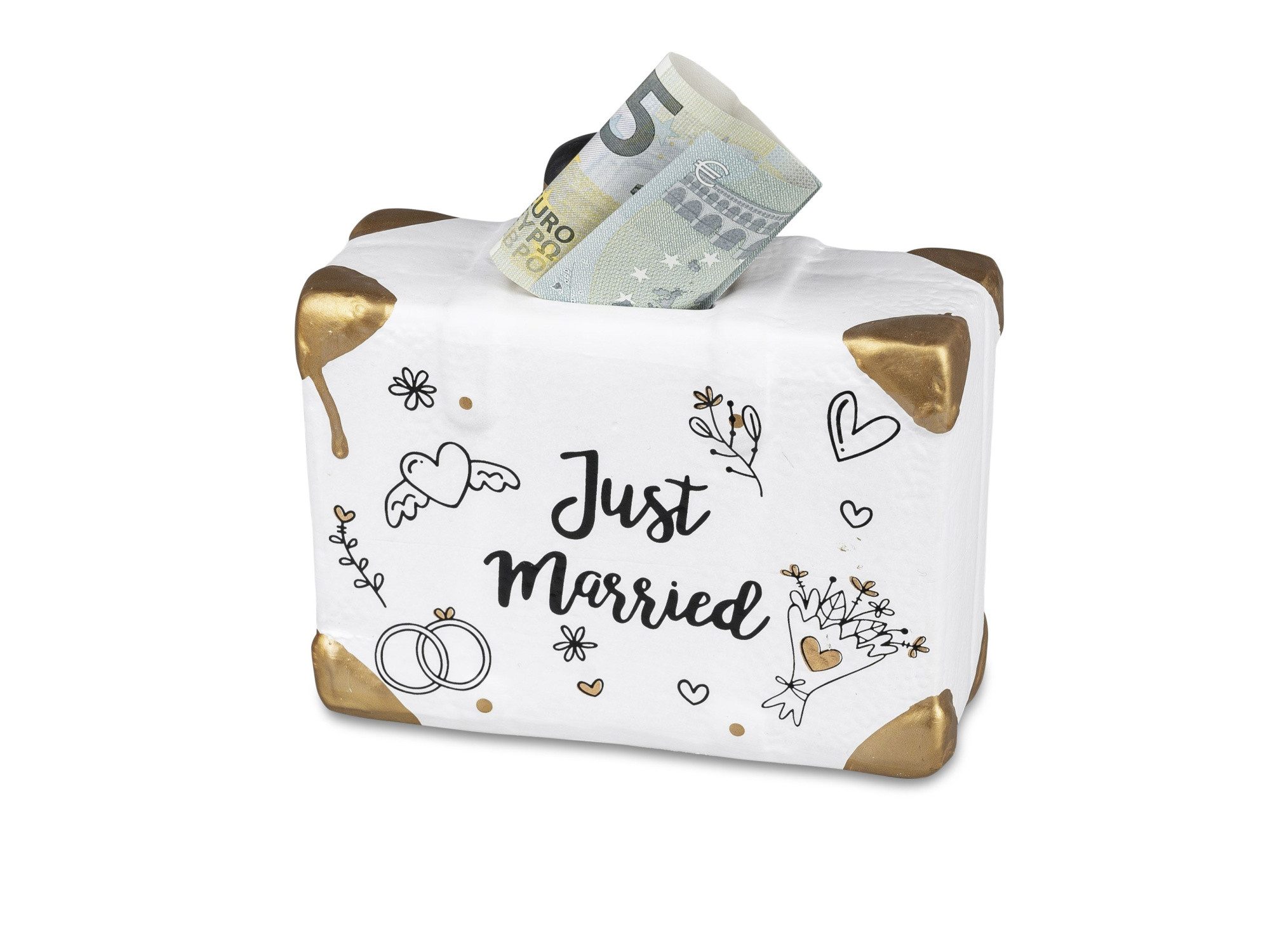 formano Dekoobjekt Spardose Just Married Koffer – Hochzeitsgeschenk aus Ker günstig online kaufen