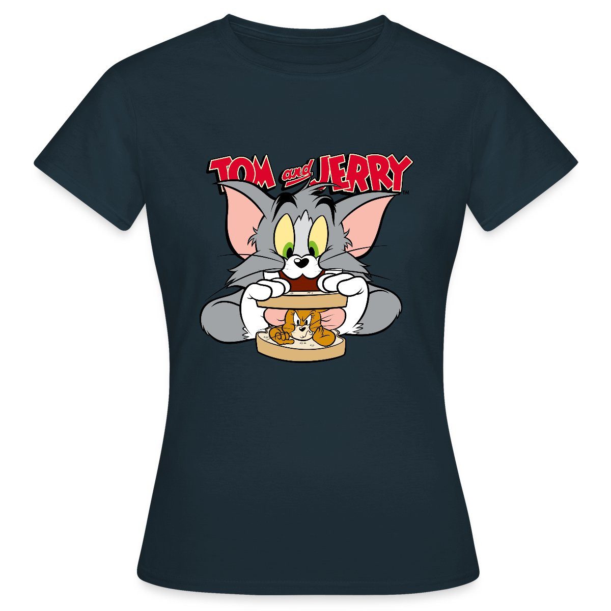 Spreadshirt T-Shirt Tom Und Jerry Maus-Sandwich günstig online kaufen