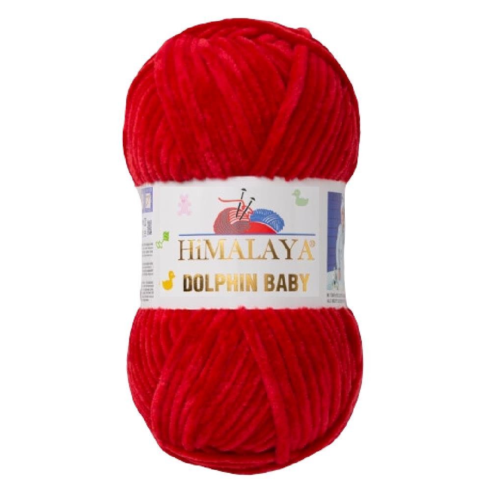 Himalaya Strickfein Himalaya Dolphin Baby Bulky Chenille Garn 80352 - dunkelrot Häkelwolle, (1-St)