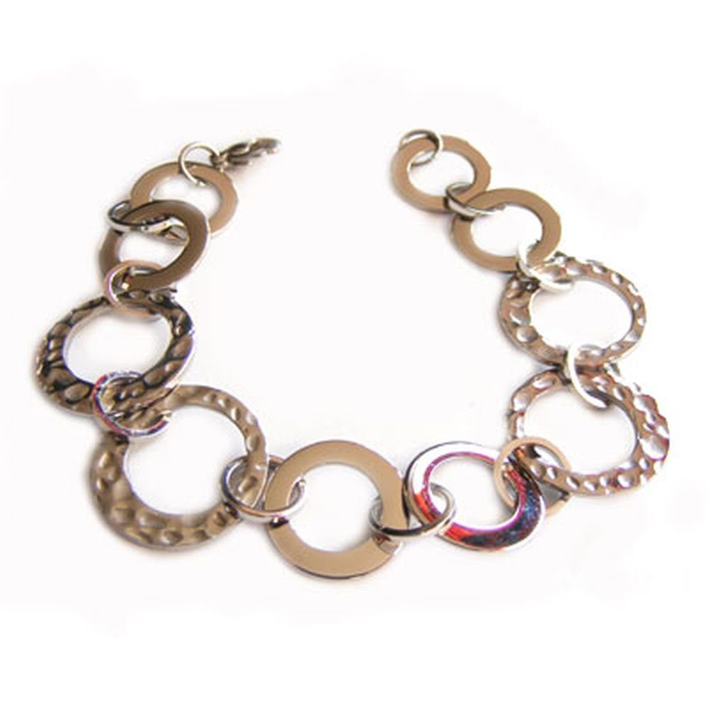 Edelstahlarmband Links Armband "Elements", gehämmertes Design