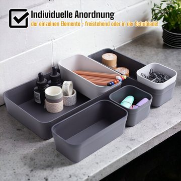 Engelland Schubladeneinsatz Schubladen-Organizer (Vorteils-Set, 6 St., individuelle Anordnung, passend für alle gängigen Schubladen), BPA-frei, spülmaschinengeeignet, gefrierschrankgeeignet