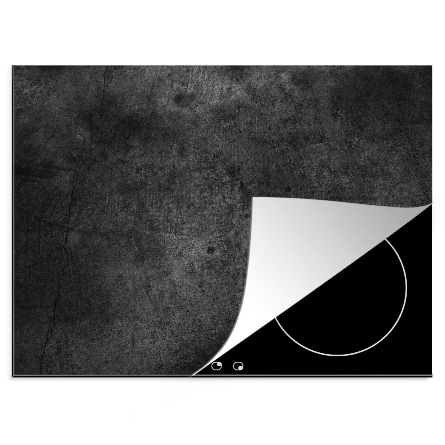 MuchoWow Herdblende-/Abdeckplatte Abdeckplatte - Beton - Grau - Design - Induktionsschutz, Vinyl, (1 tlg), 60x52 cm, Mobile Arbeitsfläche nutzbar, Ceranfeldabdeckung