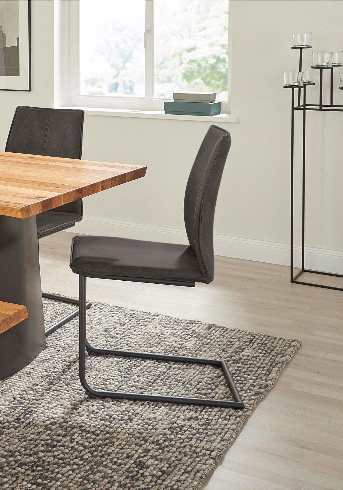 NIEHOFF SITZMÖBEL Freischwinger Capri (Set, 2 St), Gestell aus Eisen, Bezug in Microfaser oder Leder