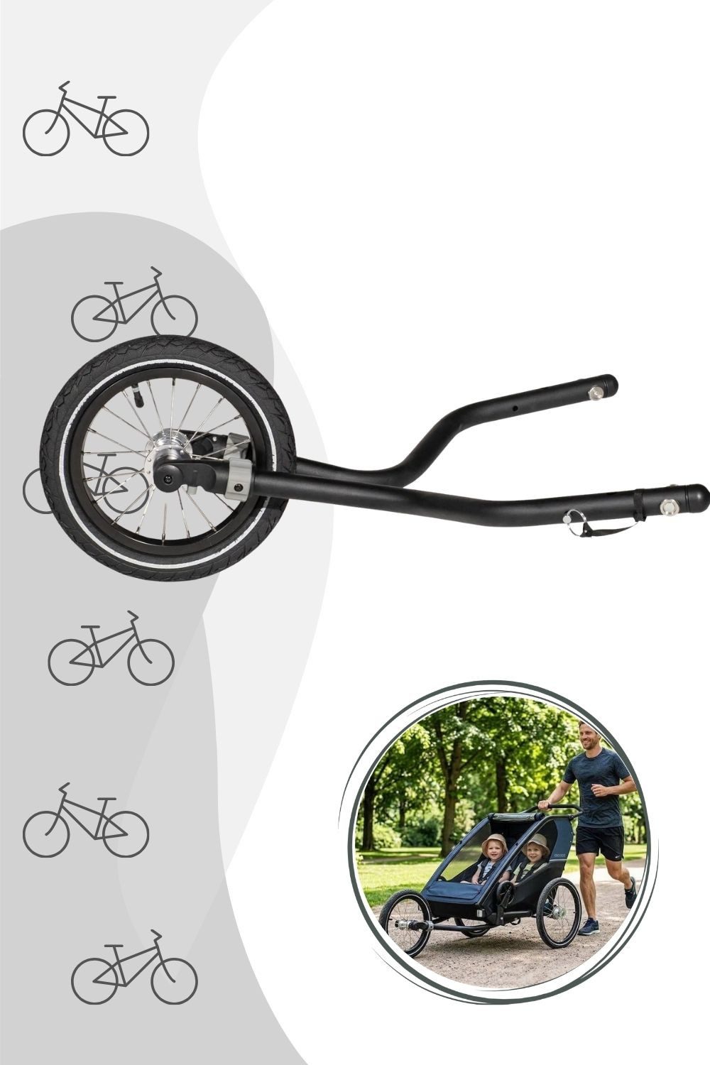 Croozer Fahrradkinderanhänger Lykke Jogger-Set - Farbe: Silber
