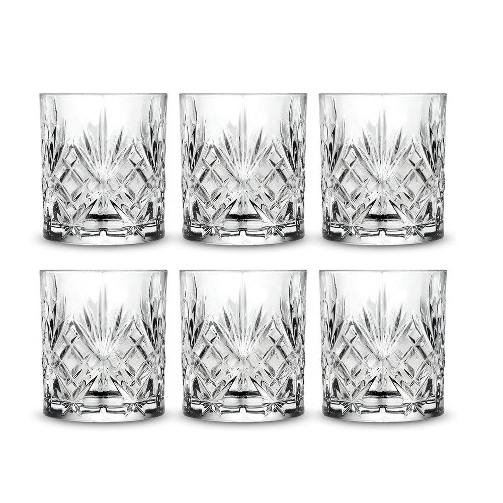 Der Porzellan-Laden Schnapsglas Der-Porzellan-Laden by RCR Melodia DOF Tumbler 340 ml 6er Set, Kristallglas