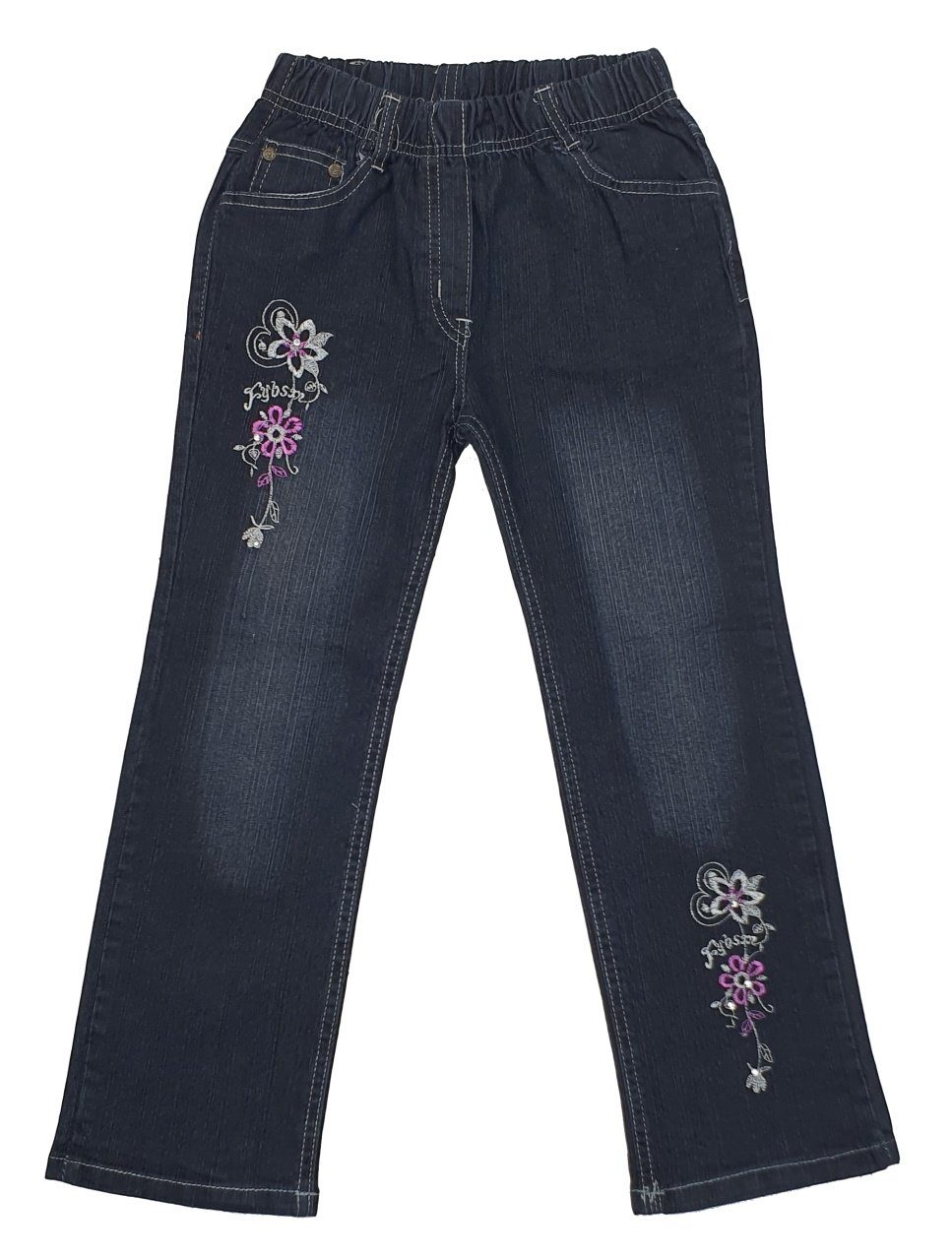 Girls Fashion Bequeme Jeans Bequeme Mädchen Jeans mit rundum Gummizug, M32 | Jeans