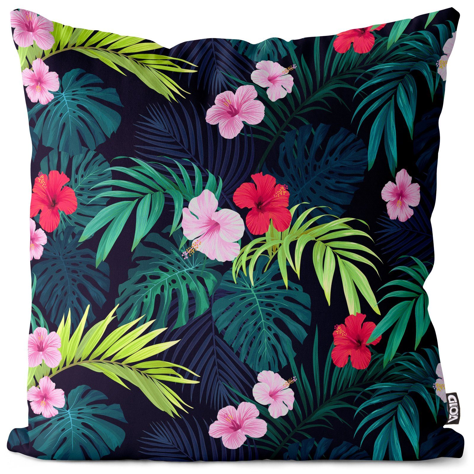 VOID Kissenbezug, (1 Stück), Urwald Dschungel Muster blume hibiskus tropenw günstig online kaufen