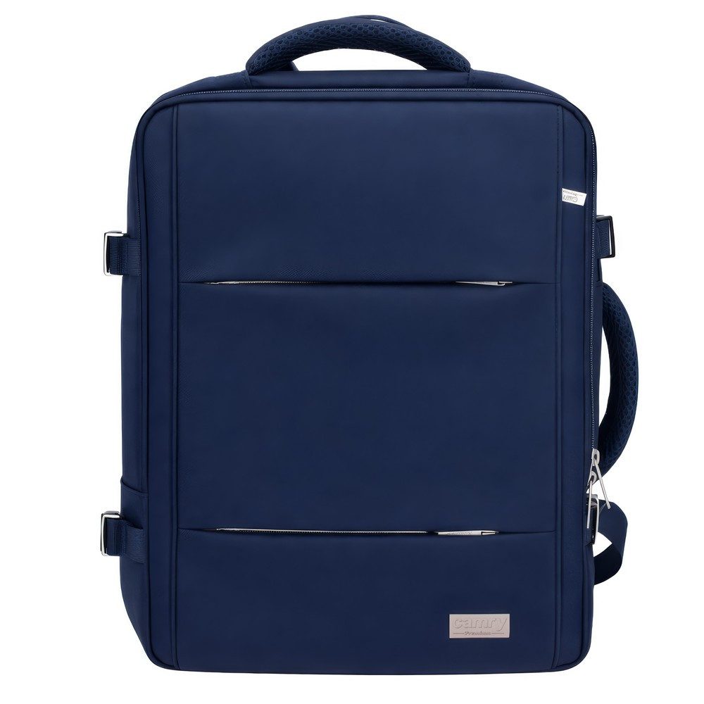 Camry Reiserucksack CR 6881nb Handgepäck 24L erweiterbar, Rucksack mit RFID-Fach, Laptopfach bis 15,6 Zoll, Business Backpack, USB-Anschluss, navy blau