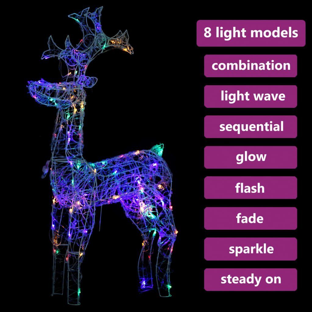 Dekolicht LEDs Weihnachtsdekoration Acryl LED-Rentier vidaXL 90 cm 60x16x100 Mehrfarbig