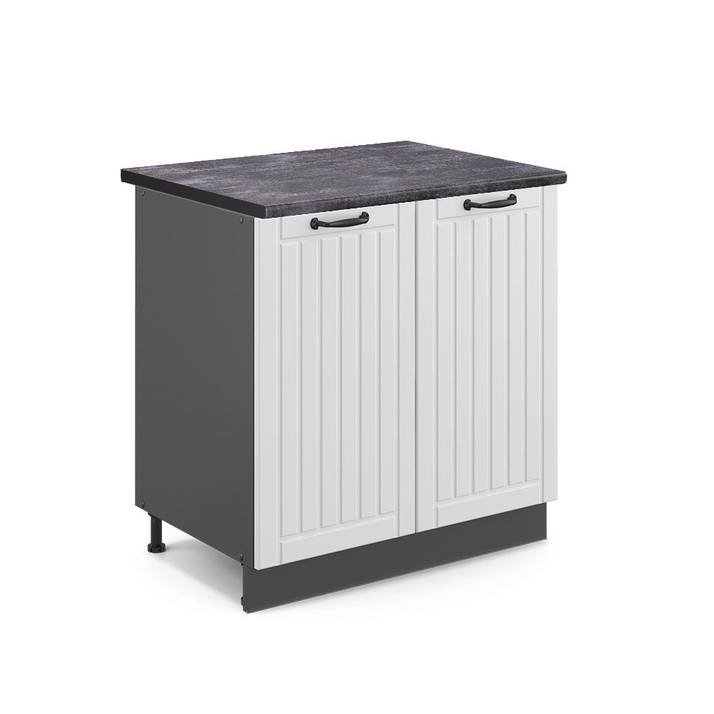 Vicco Spülenunterschrank Fame-Line, Weiß Landhaus/Anthrazit, 80 günstig online kaufen