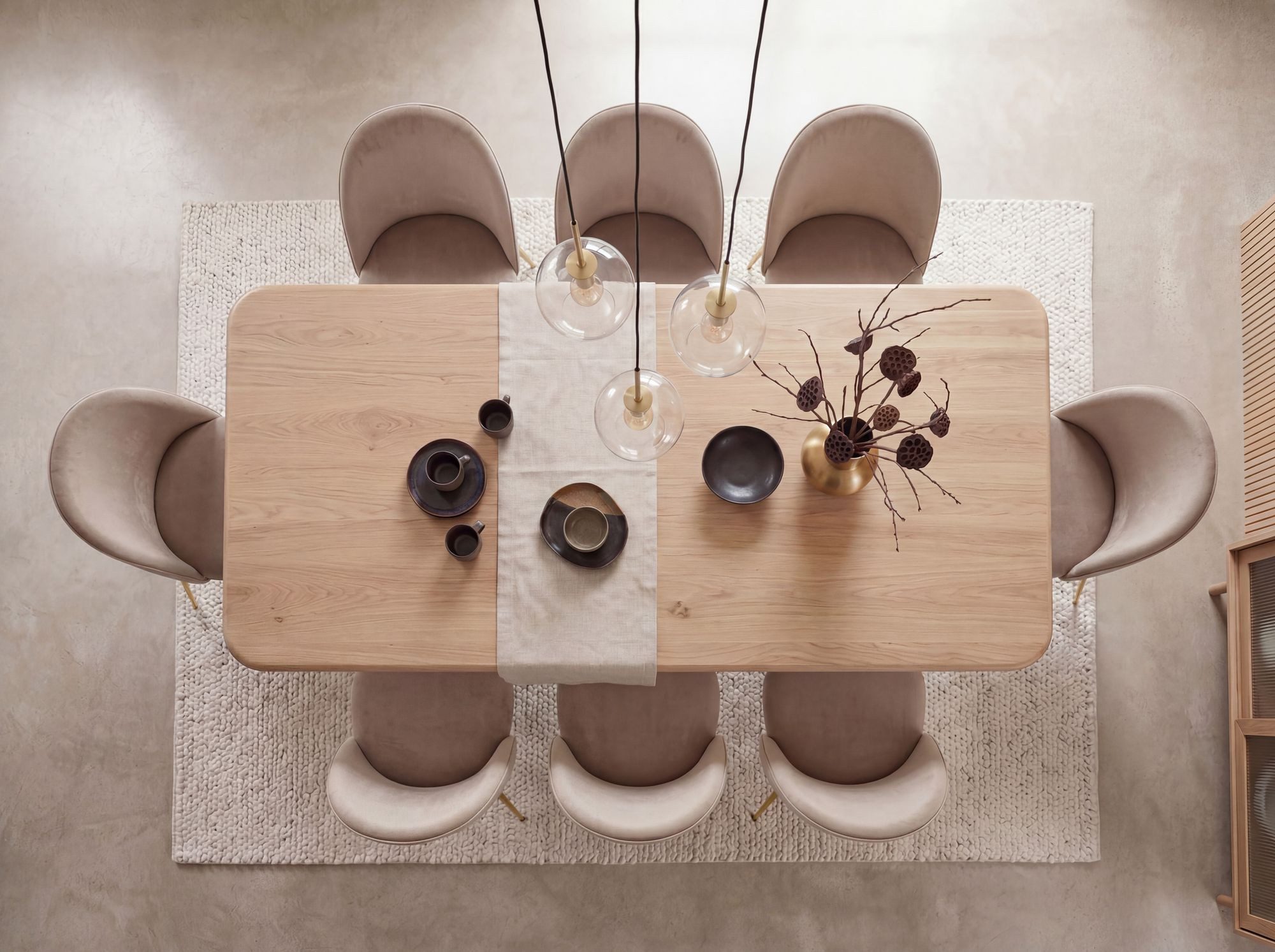 FINEBUY Esszimmerstuhl Esszimmerstühle 2er Set Beige Samt goldene Beine (2er Set Samt Beige Gepolstert mit Metallbeine), Küchenstuhl Skandinavisch, Schalenstuhl – Bild 5 von 5