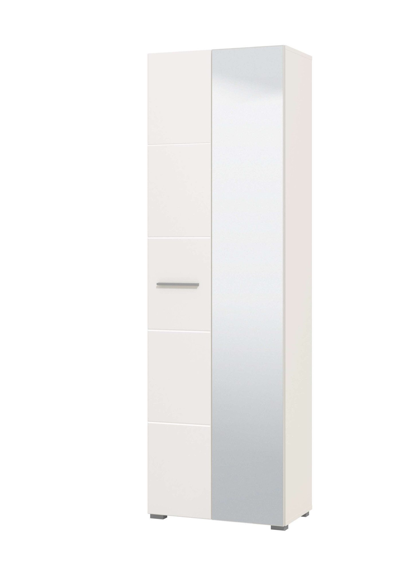 Home affaire Garderobenschrank Beny Kleiderschrank, Stauraumschrank, Flurschrank, Höhe 193 cm Hochglanzfronten, Spiegeltür, Breite 60 cm, ausziehbare Kleiderstange