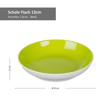 Ritzenhoff & Breker Servierschale 4er Set Schale 13cm flach Grün Doppio - Ritzenhoff 64209, Porzellan