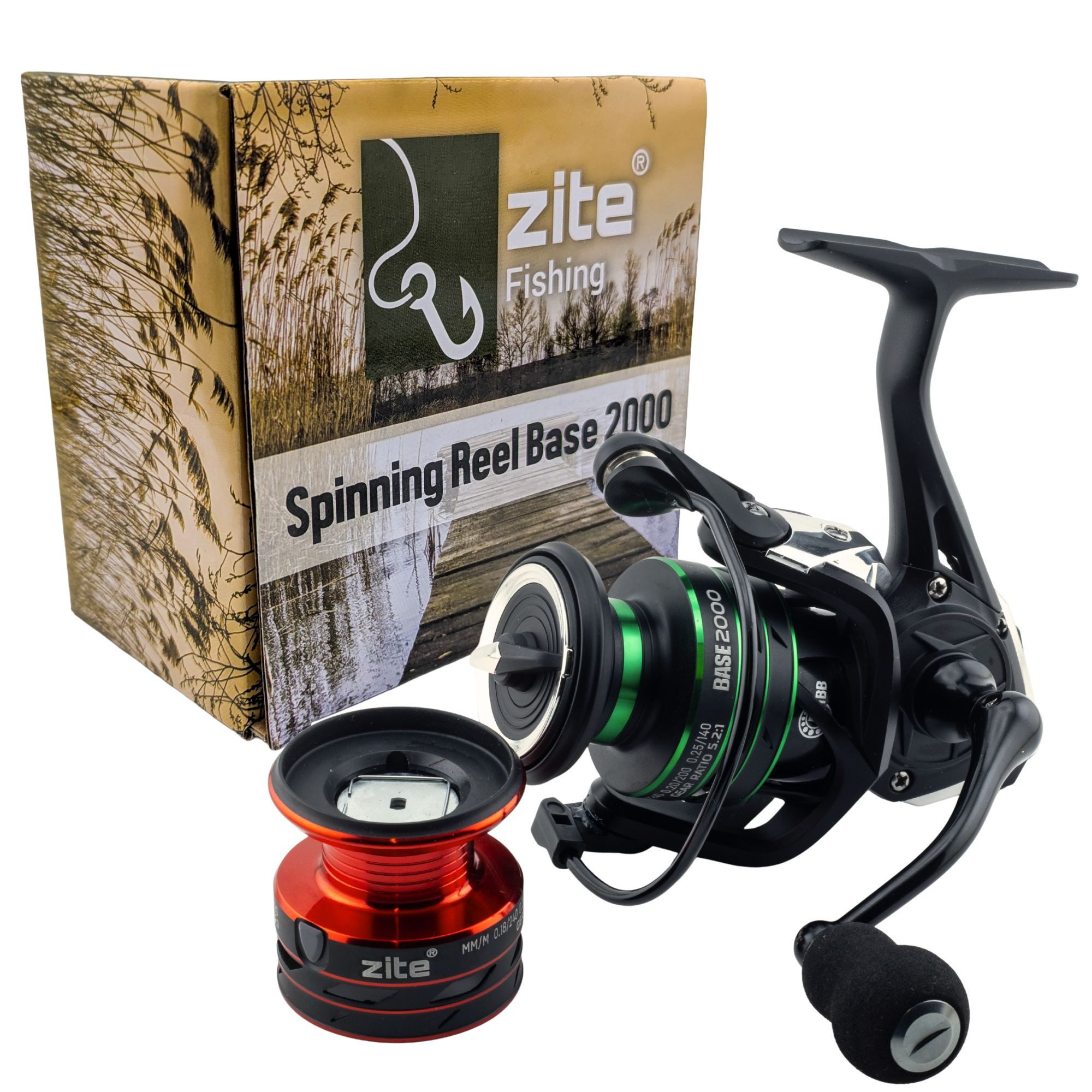 Zite Spinnrolle Reel Base 2000-4000 Frontbremse 5+1 Kugellager Spinning Angelrolle)