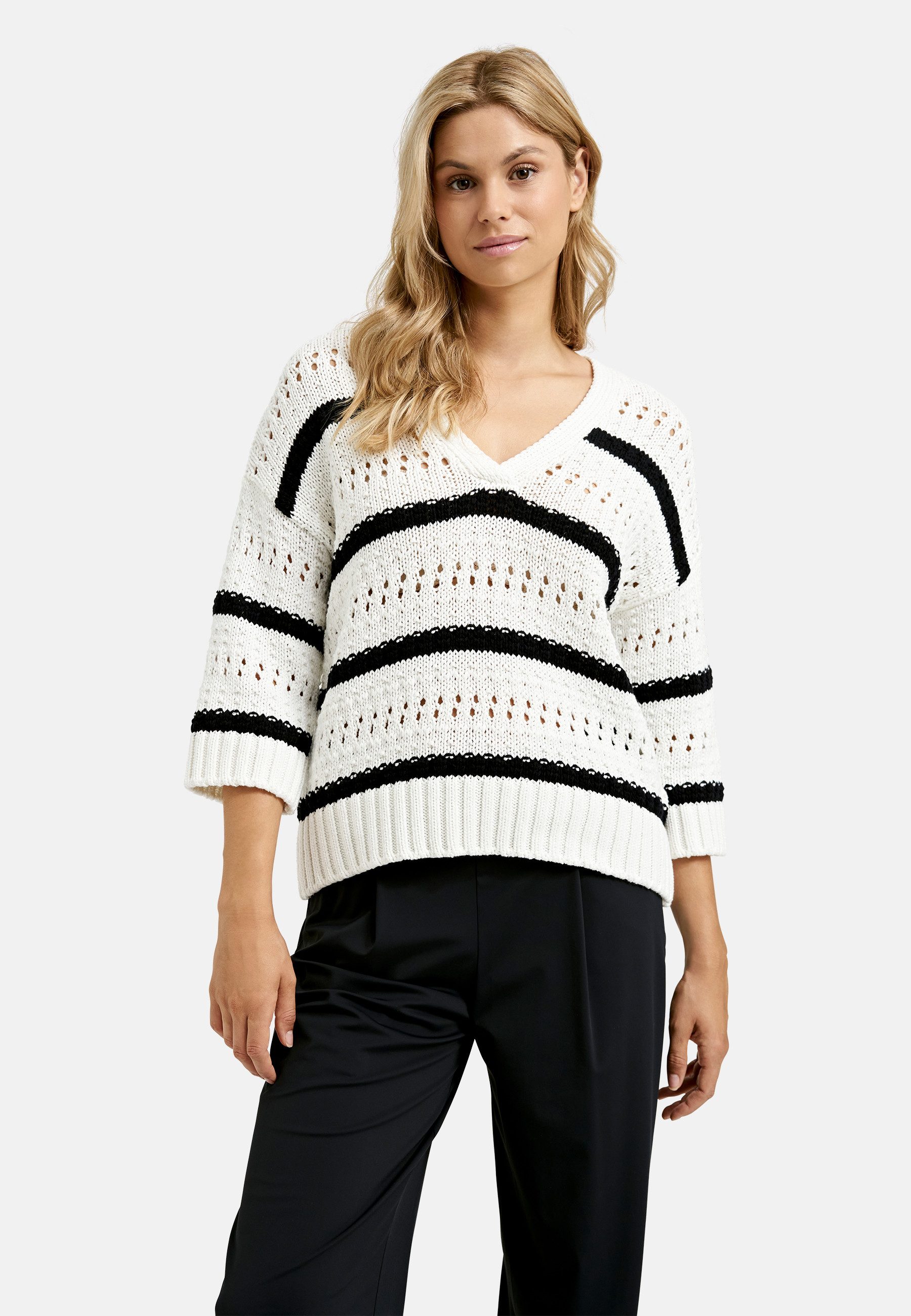 Milano Italy Strickpullover 1/2 SLEEVE V-NECK günstig online kaufen