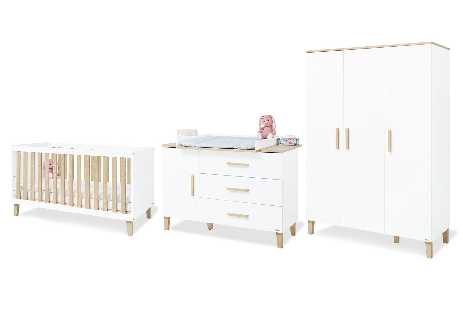 Pinolino® Babymöbel-Set „Lumi ”, extrabreit groß, 3-tlg.