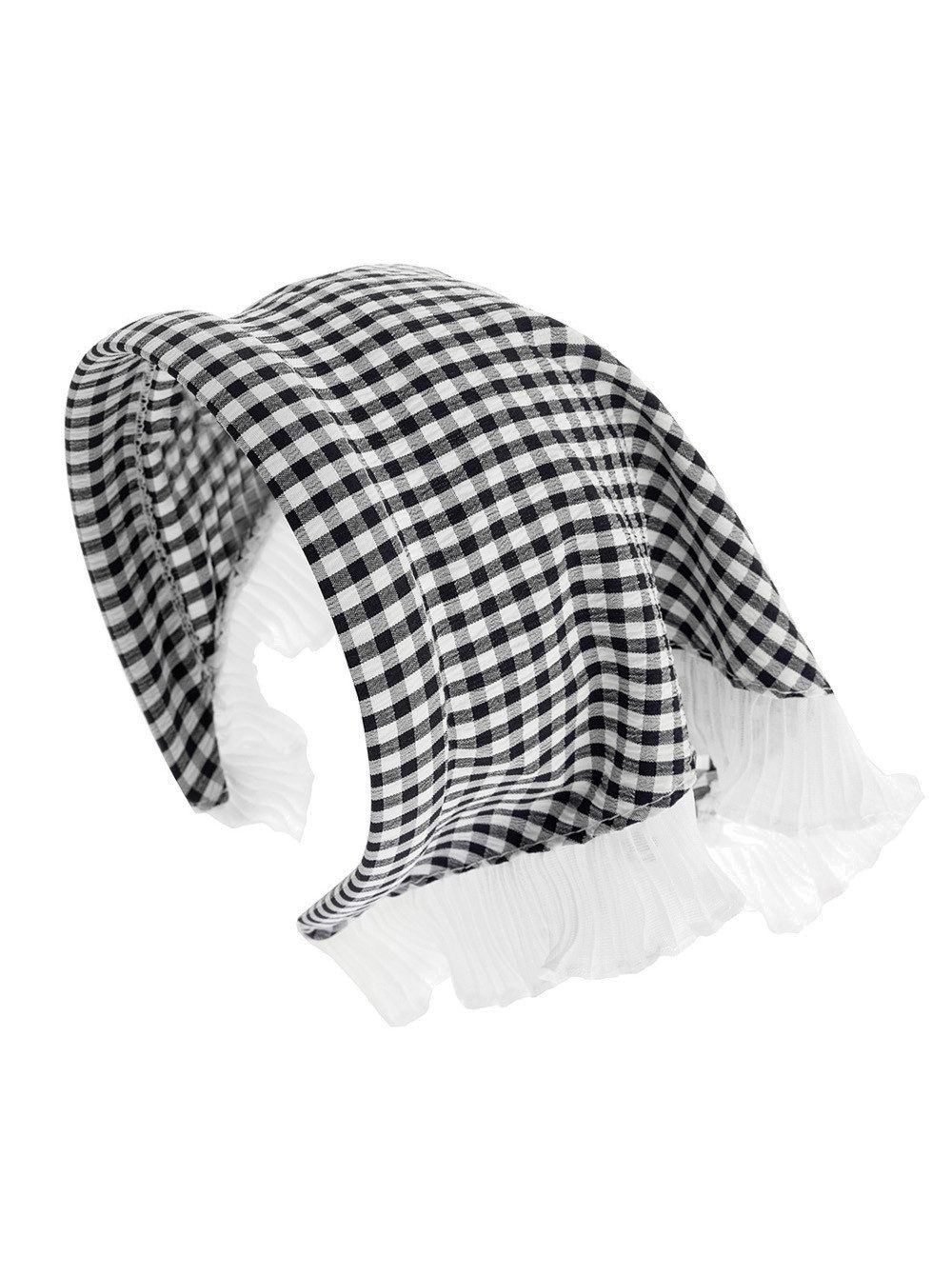 axy Haarreif mit integriertem Dreiecks-Kopftuch mit Spitze, Damen Dreieck Bandana Haarschal Oktoberfest Magd-Kostüm