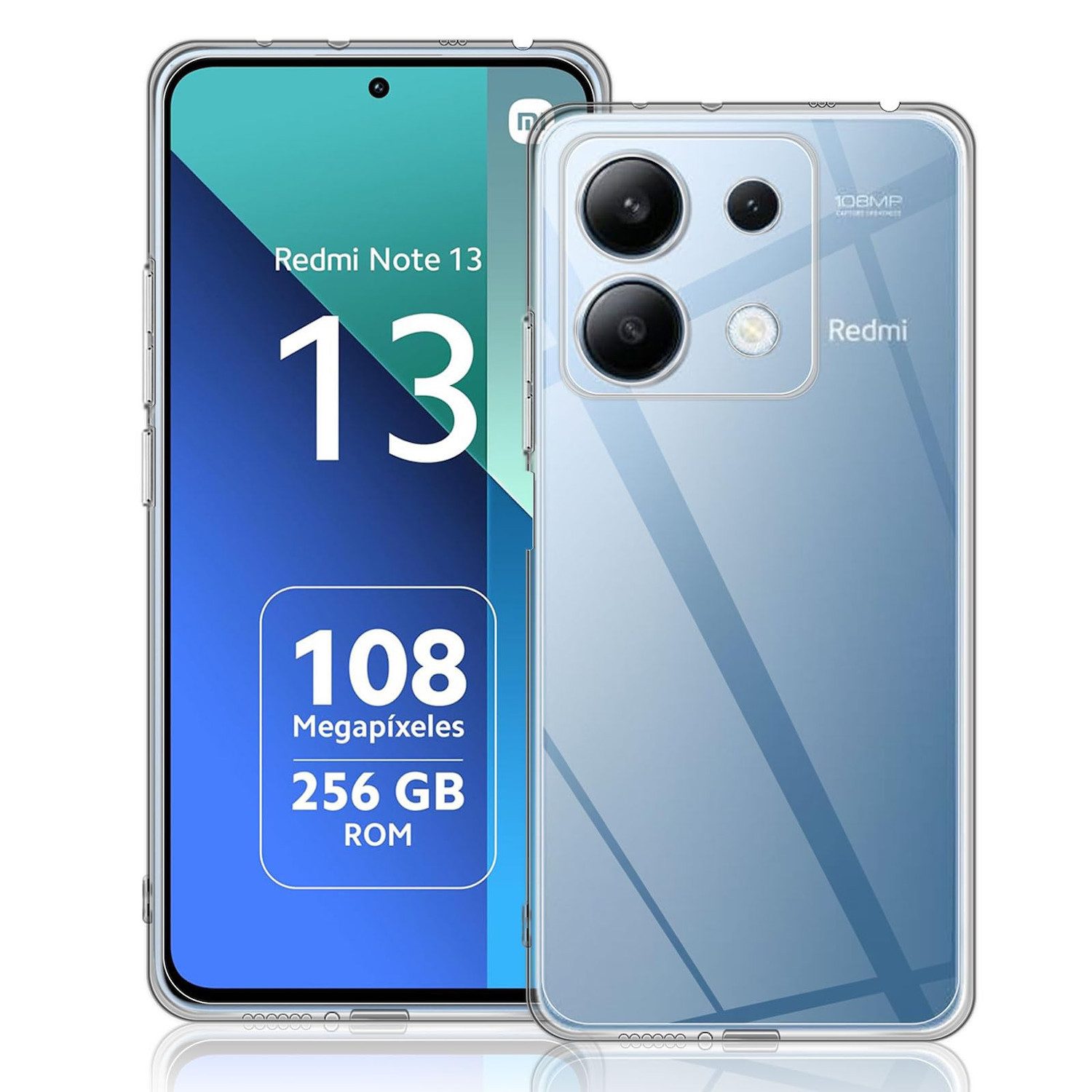 Wigento Handyhülle Für Xiaomi Redmi Note 13 Silikon TPU Schutz Transparent Handy Hülle